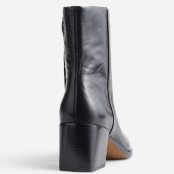 Madewell The Ardin Ankle Boot Leather Block Heel Size 9.5 Black NWOB $198 - Picture 3 of 13